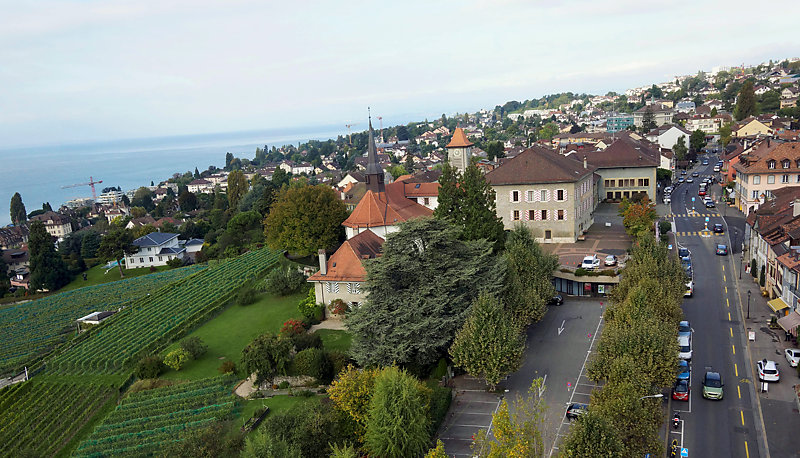 Aerial view of Pully, Switzerland.