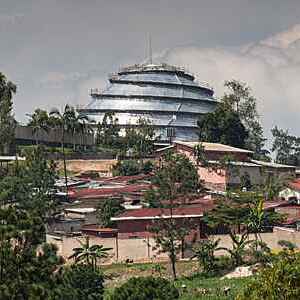 Kigali housing with the Convention Centre in the background, Rwanda.